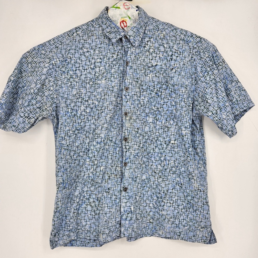 Johari West Shirt Mens XL Short Sleeve Button Up Hawaiian Geometric Casual